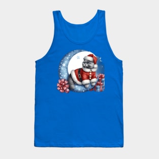 British Shorthair Cat On The Moon Christmas Tank Top